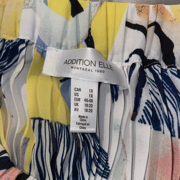 Multi-coloured Plus Size Maxi Pleated Skirt - Picture 2 of 2